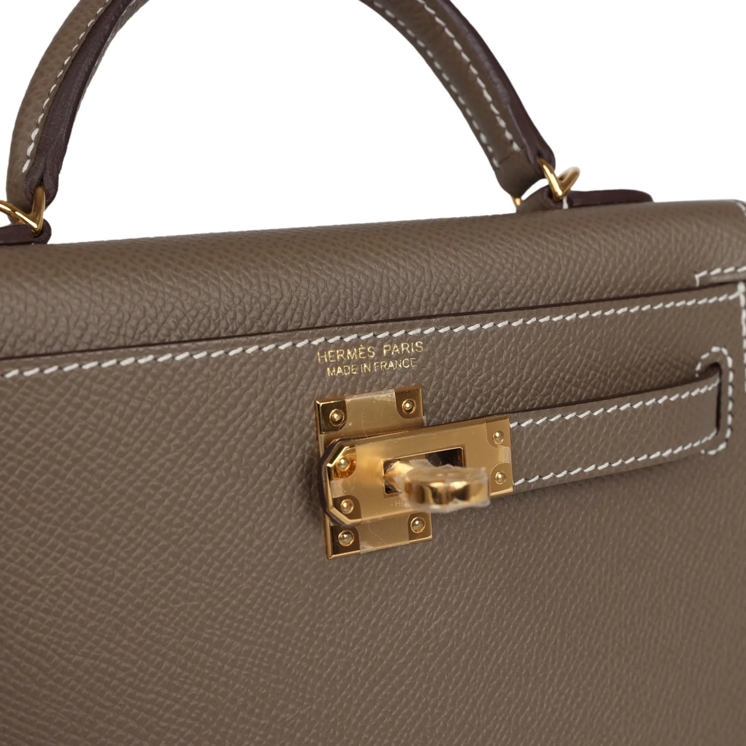 Replicate Hermes Kelly Sellier 20 Etoupe Epsom Gold Hardware(1:1 replica)