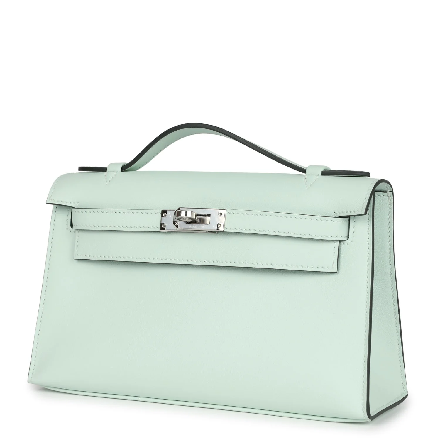 Replicate Hermes Kelly Pochette Vert Peppermint Swift Palladium Hardware(1:1 replica)