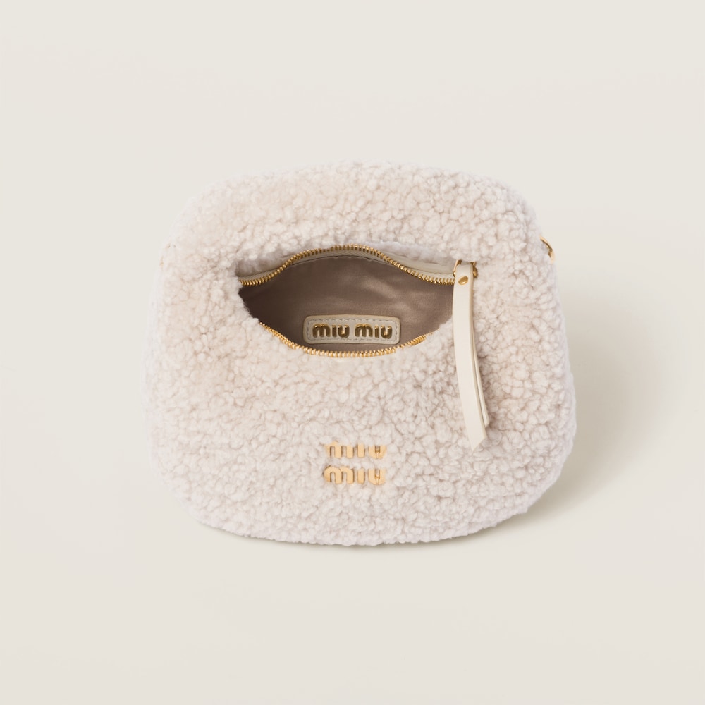 Replicate Wander shearling hobo bag with leather details(1:1 replica)