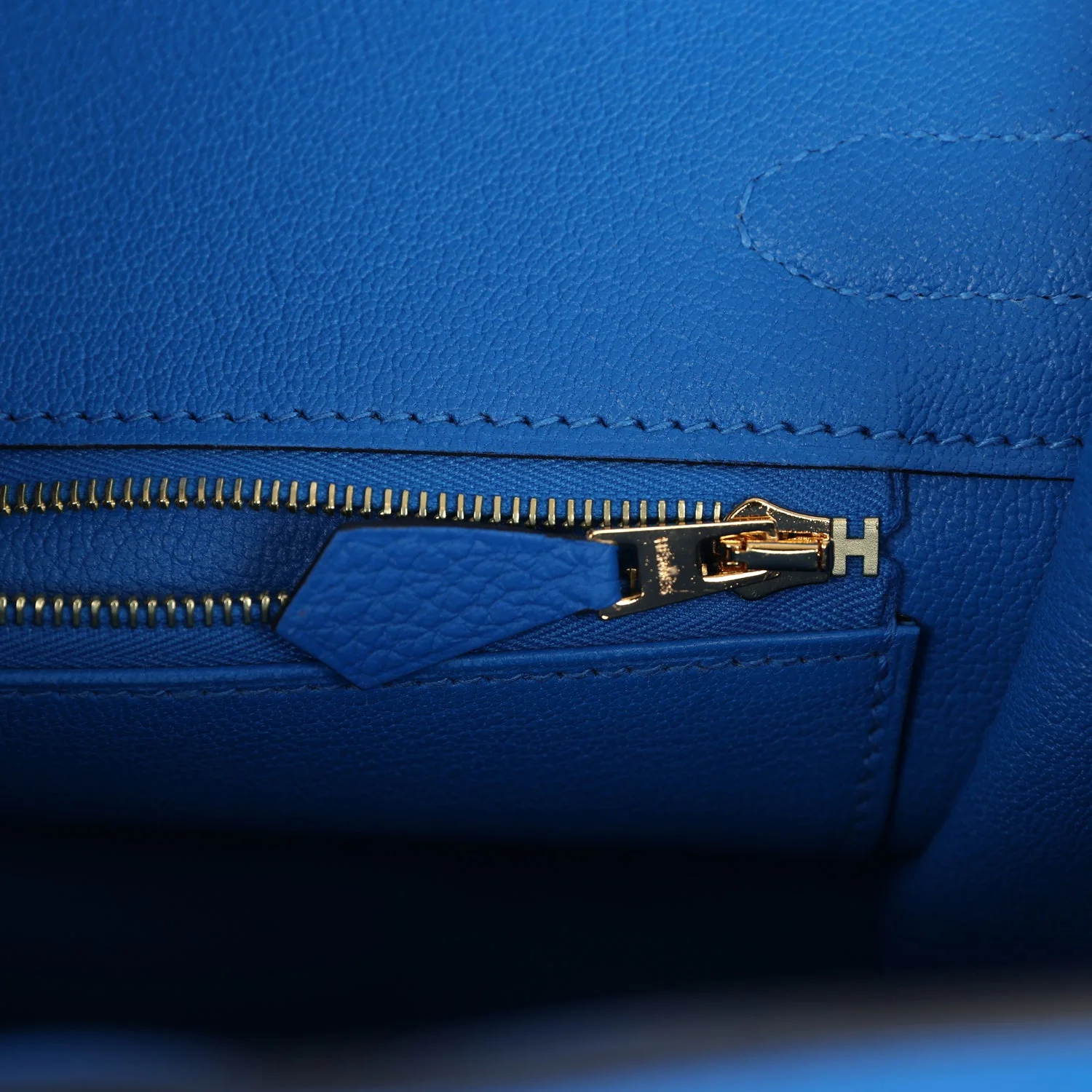 Replicate Hermes Birkin 30 Bleu Hydra Togo Gold Hardware(1:1 replica)