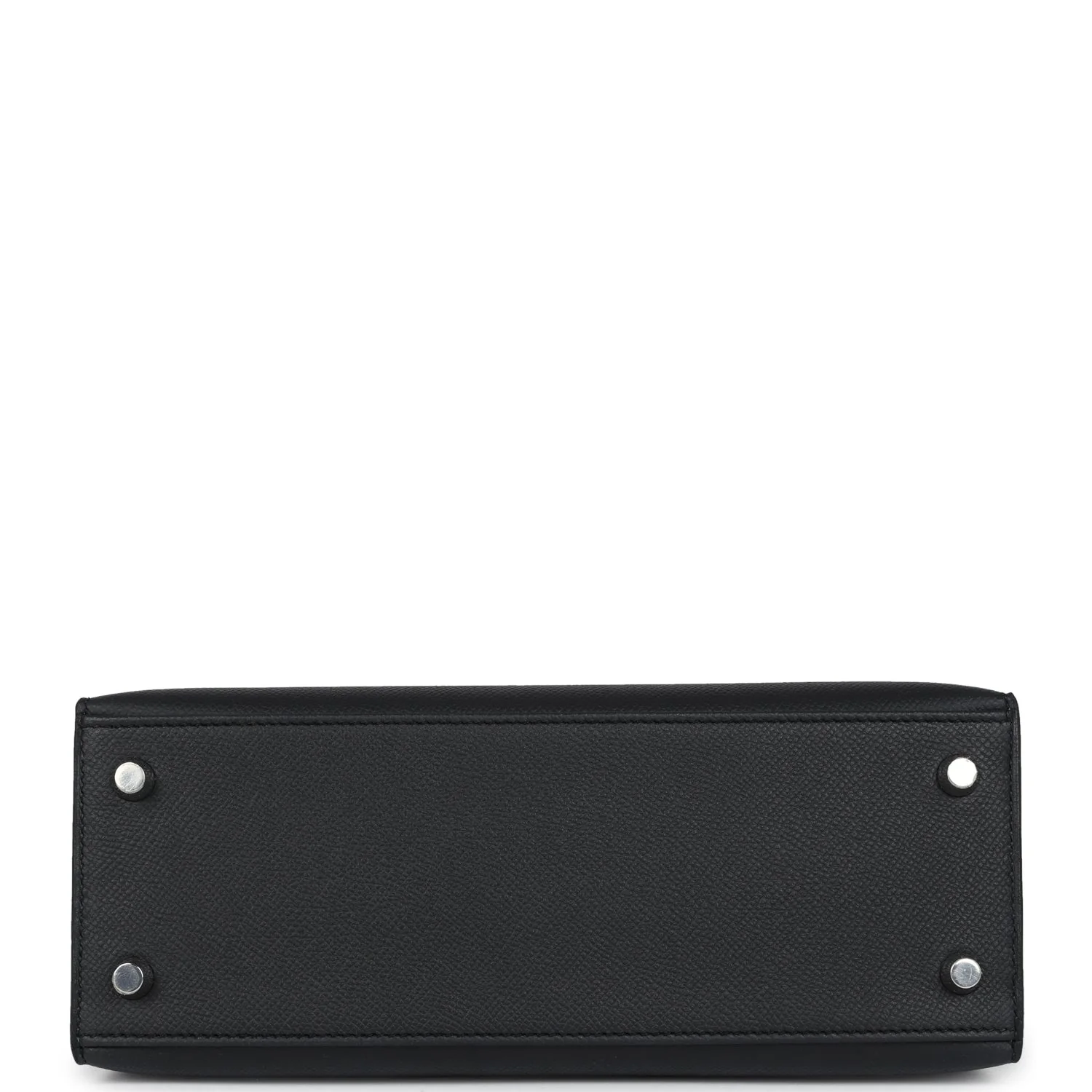 Replicate Hermes Kelly Sellier 25 Black Epsom Palladium Hardware(1:1 replica)