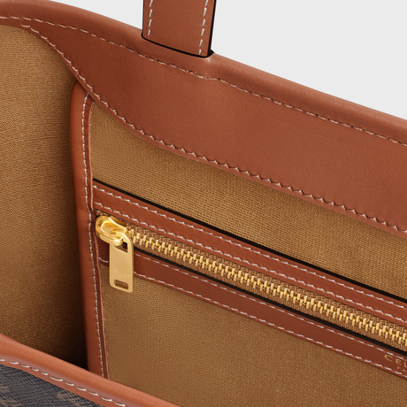 Replicate MEDIUM CABAS IN TRIOMPHE CANVAS AND CALFSKIN TAN(1:1 replica)
