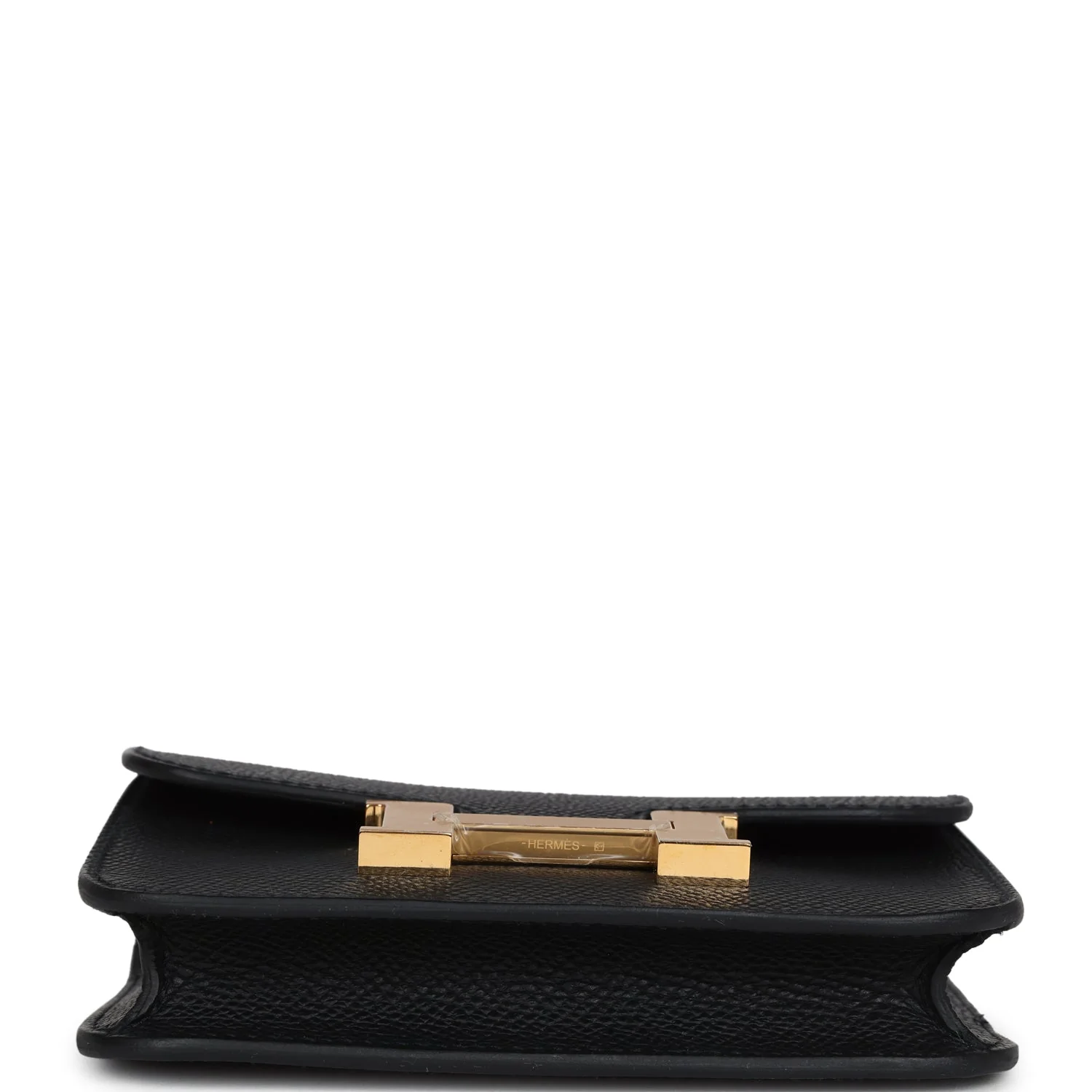 Replicate Hermes Constance Slim Wallet Black Epsom Gold Hardware(1:1 replica)