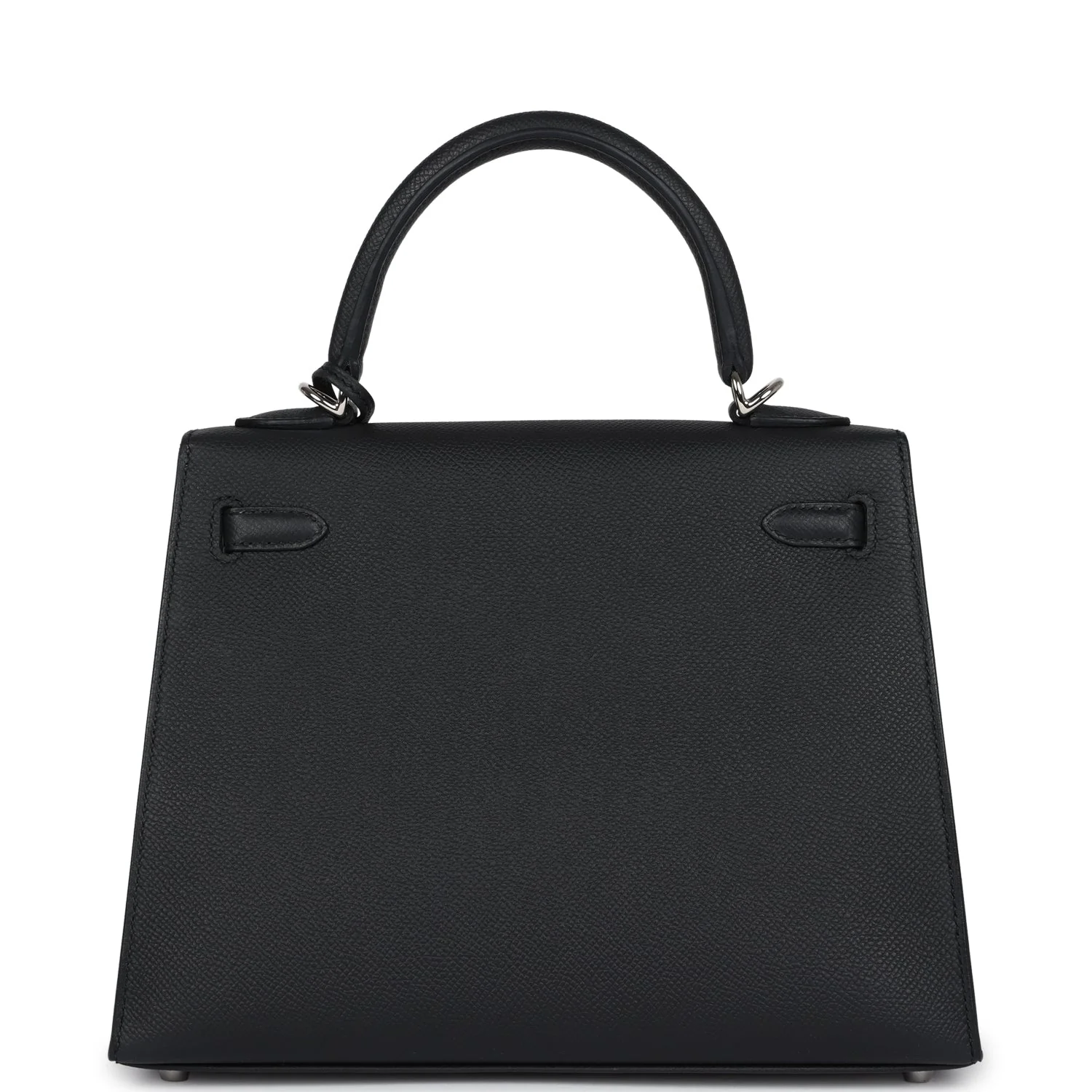 Replicate Hermes Kelly Sellier 25 Black Epsom Palladium Hardware(1:1 replica)