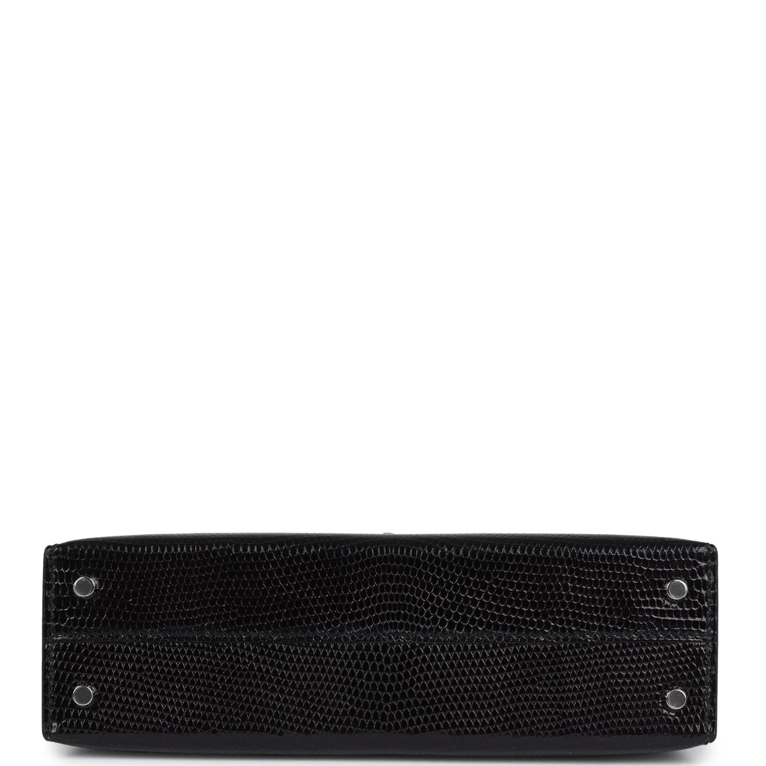 Replicate Hermes Kelly Sellier 20 Black Varanus Niloticus Lizard Palladium Hardware(1:1 replica)