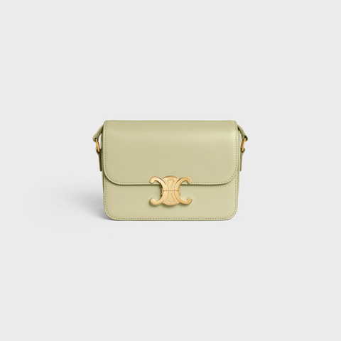 Replicate TEEN TRIOMPHE BAG IN SHINY CALFSKIN ALMOND GREEN(1:1 replica)