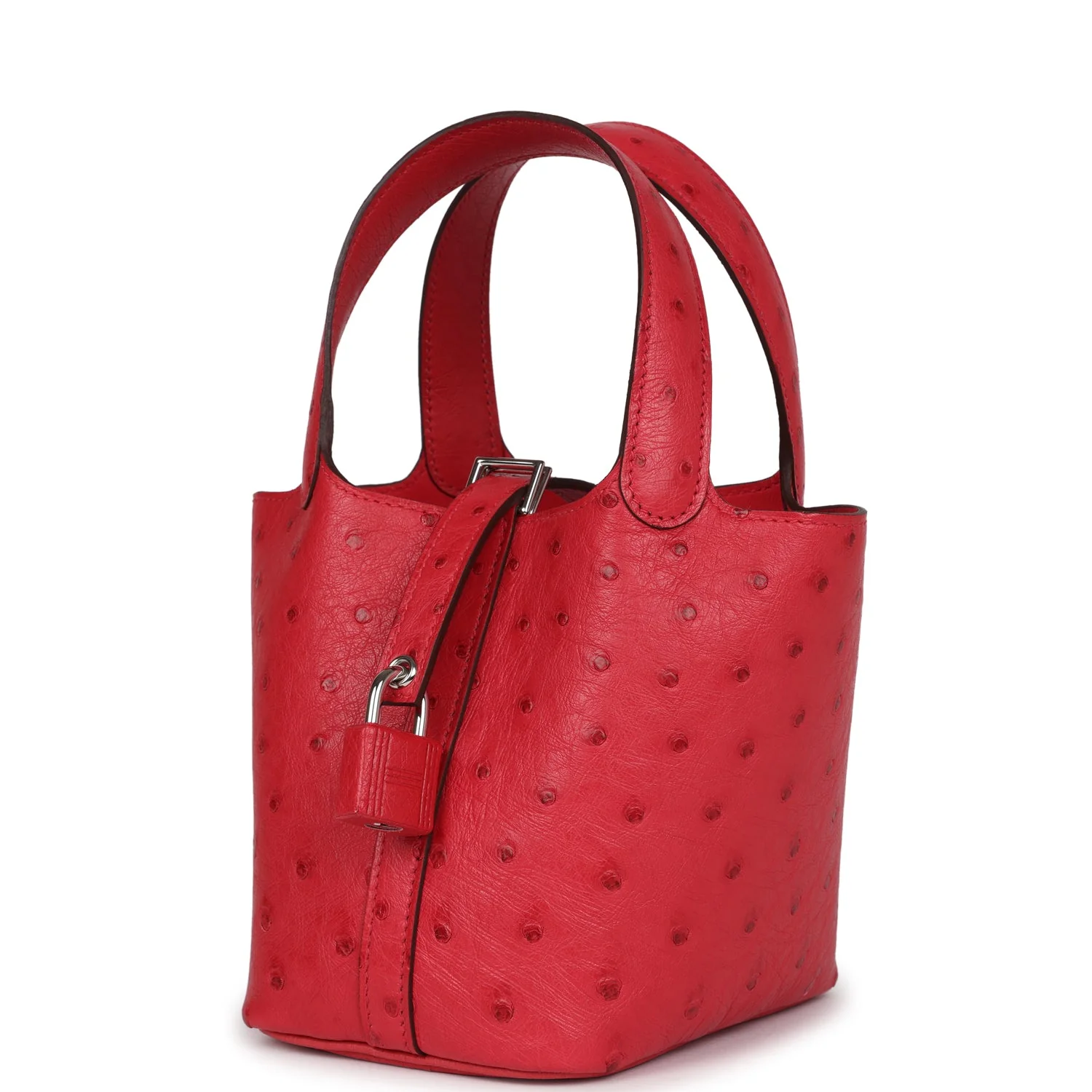 Replicate Hermes Micro Picotin Lock 14 Bougainvillea Ostrich Palladium Hardware(1:1 replica)