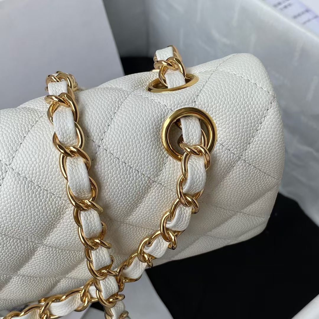 Replicate Chanel Small Classic Handbag Caviar Gold Hardware(1:1 replica)