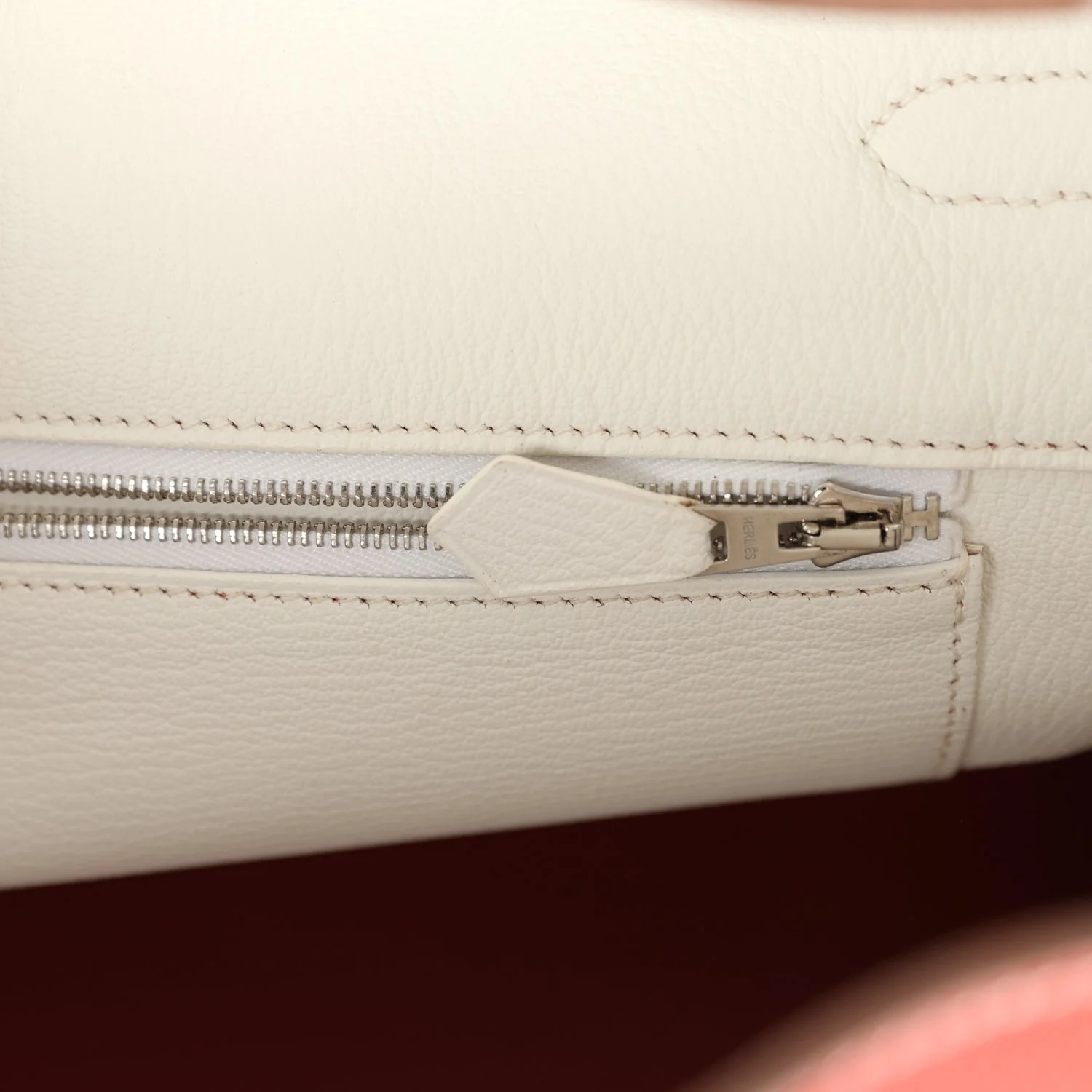 Replicate Hermes Birkin 35 Eclat Sanguine and White Clemence Palladium Hardware(1:1 replica)