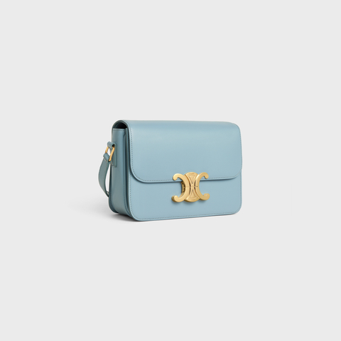Replicate TEEN TRIOMPHE BAG IN SHINY CALFSKIN CALIFORNIA BLUE(1:1 replica)