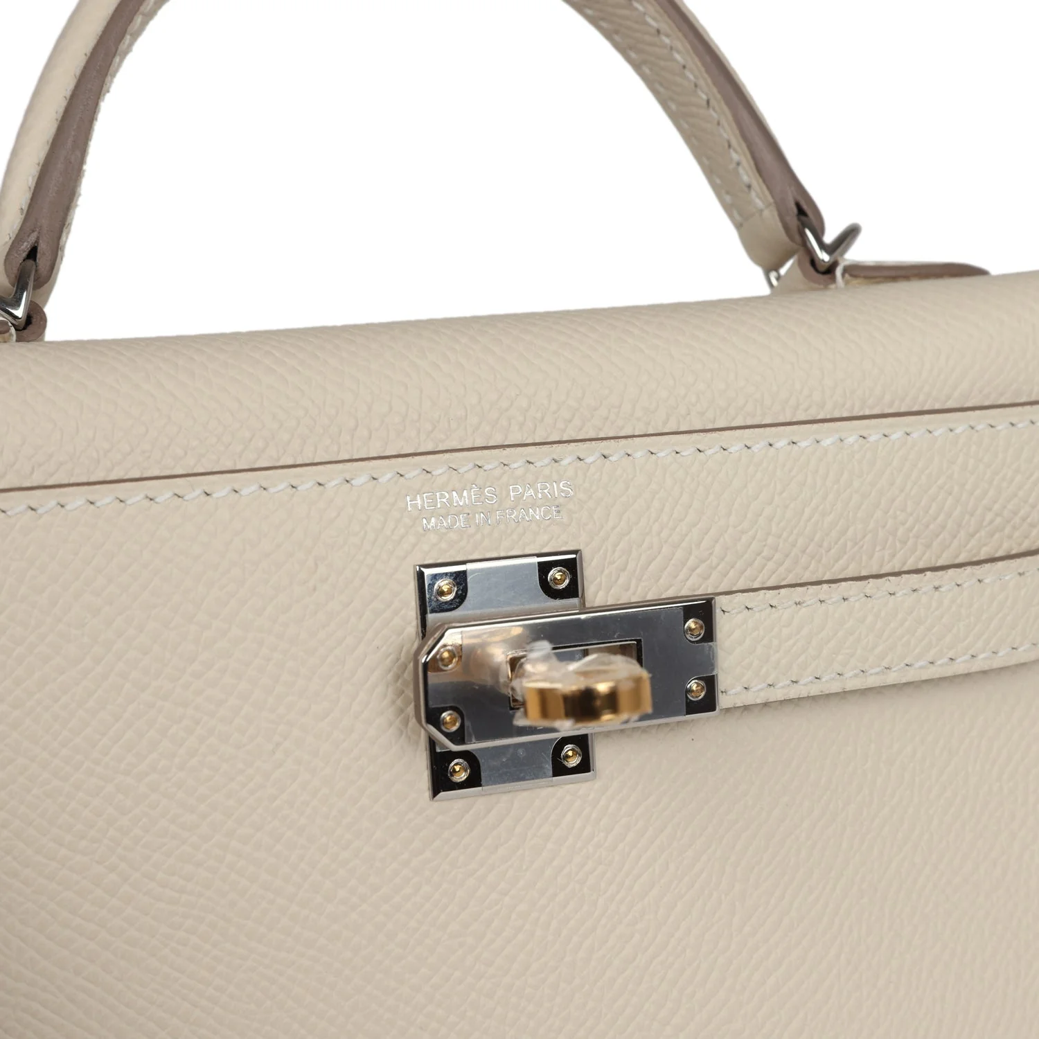 Replicate Hermes Kelly Sellier 20 Craie Epsom Electrum Hardware(1:1 replica)