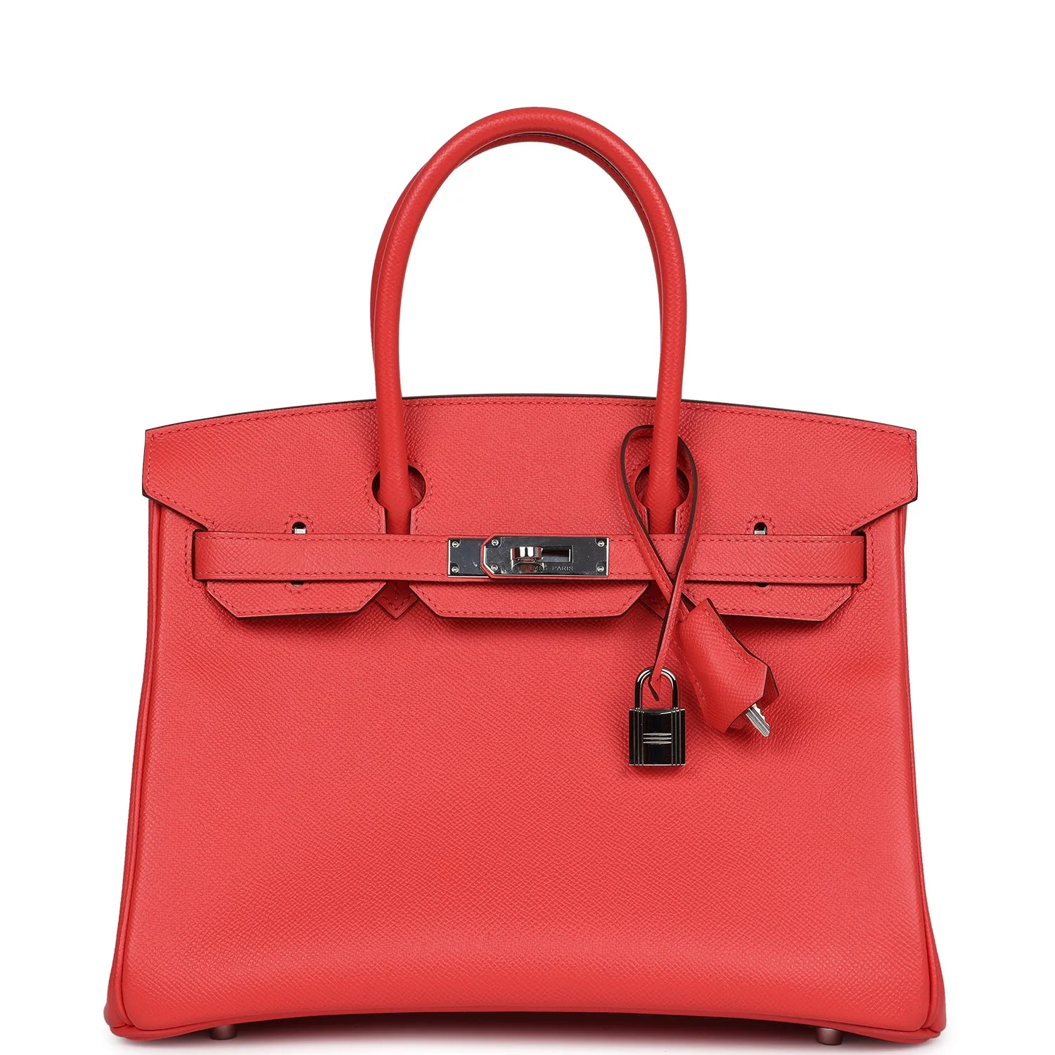 Replicate Hermes Birkin 30 Rose Jaipur Epsom Palladium Hardware(1:1 replica)