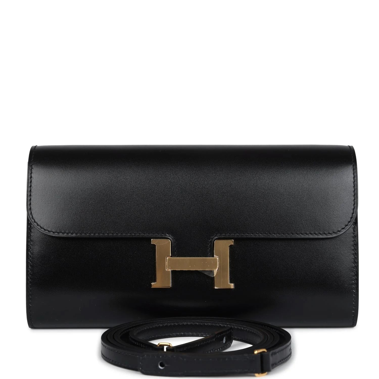 Replicate Hermes Constance Wallet To Go Black Box Gold Hardware(1:1 replica)