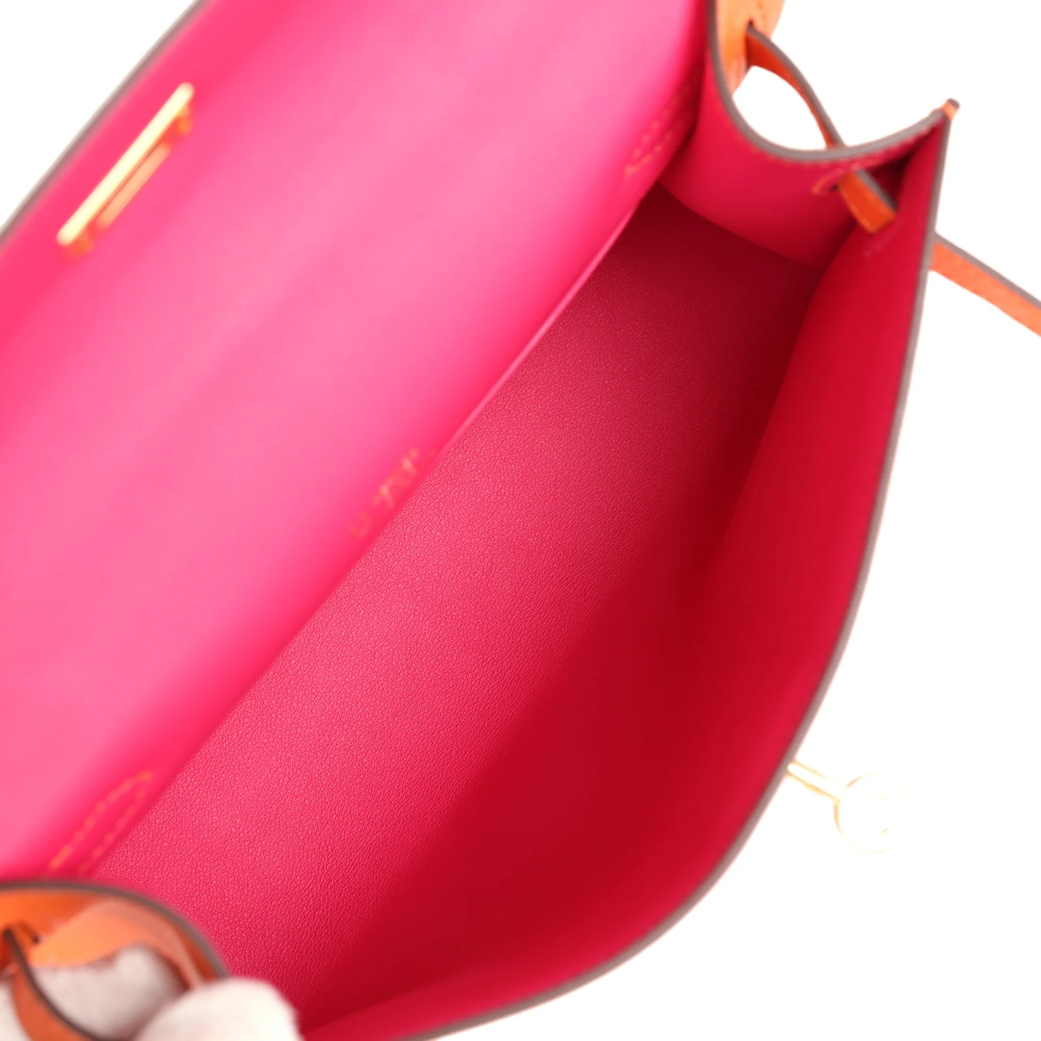 Replicate Hermes Special Order (HSS) Kelly Pochette Orange Verso Swift Gold Hardware(1:1 replica)