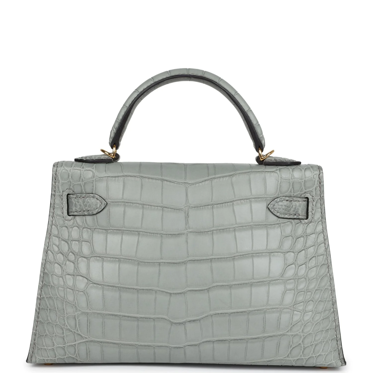 Replicate Hermes Kelly Sellier 20 Gris Ciment Matte Alligator Gold Hardware(1:1 replica)