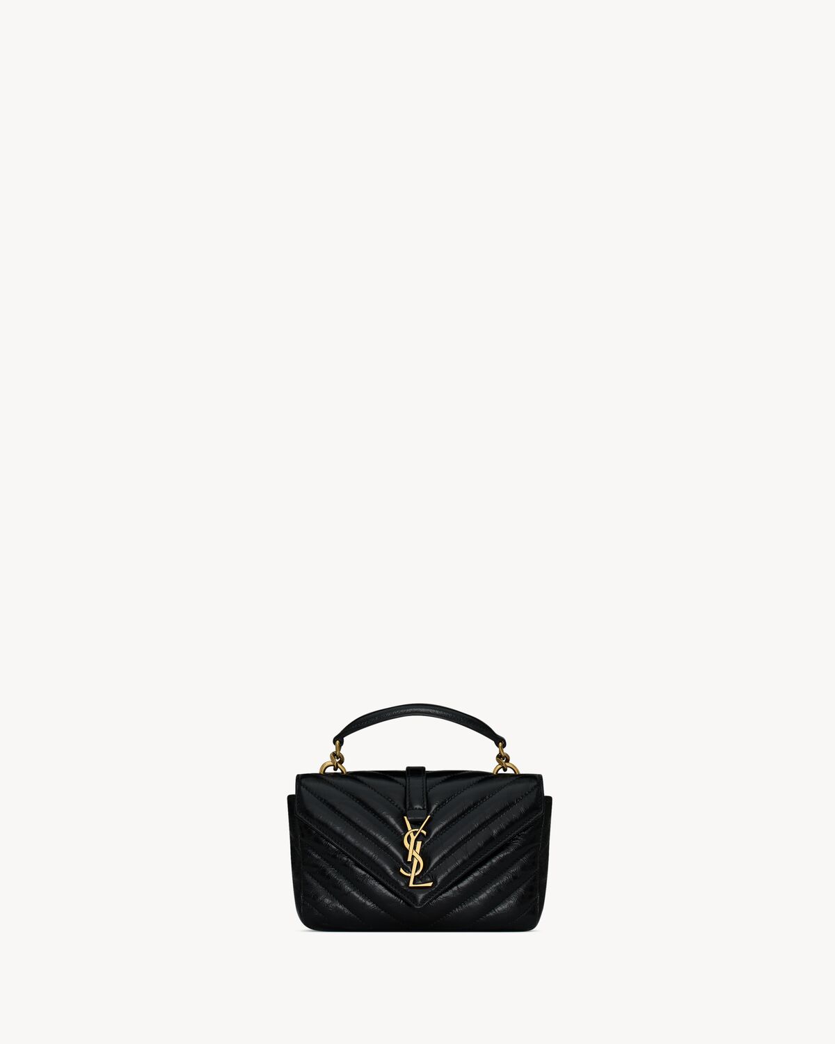 Replicate YSL College Mini Chain Bag in Shiny Crackled Leather(1:1 replica)