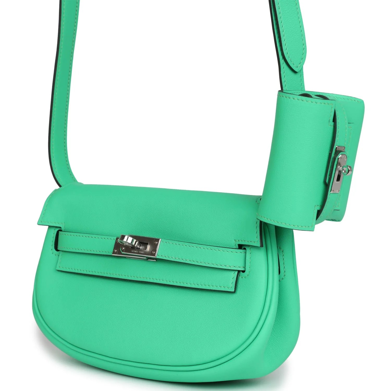 Replicate Hermes Kelly Moove Vert Comics Swift Palladium Hardware(1:1 replica)