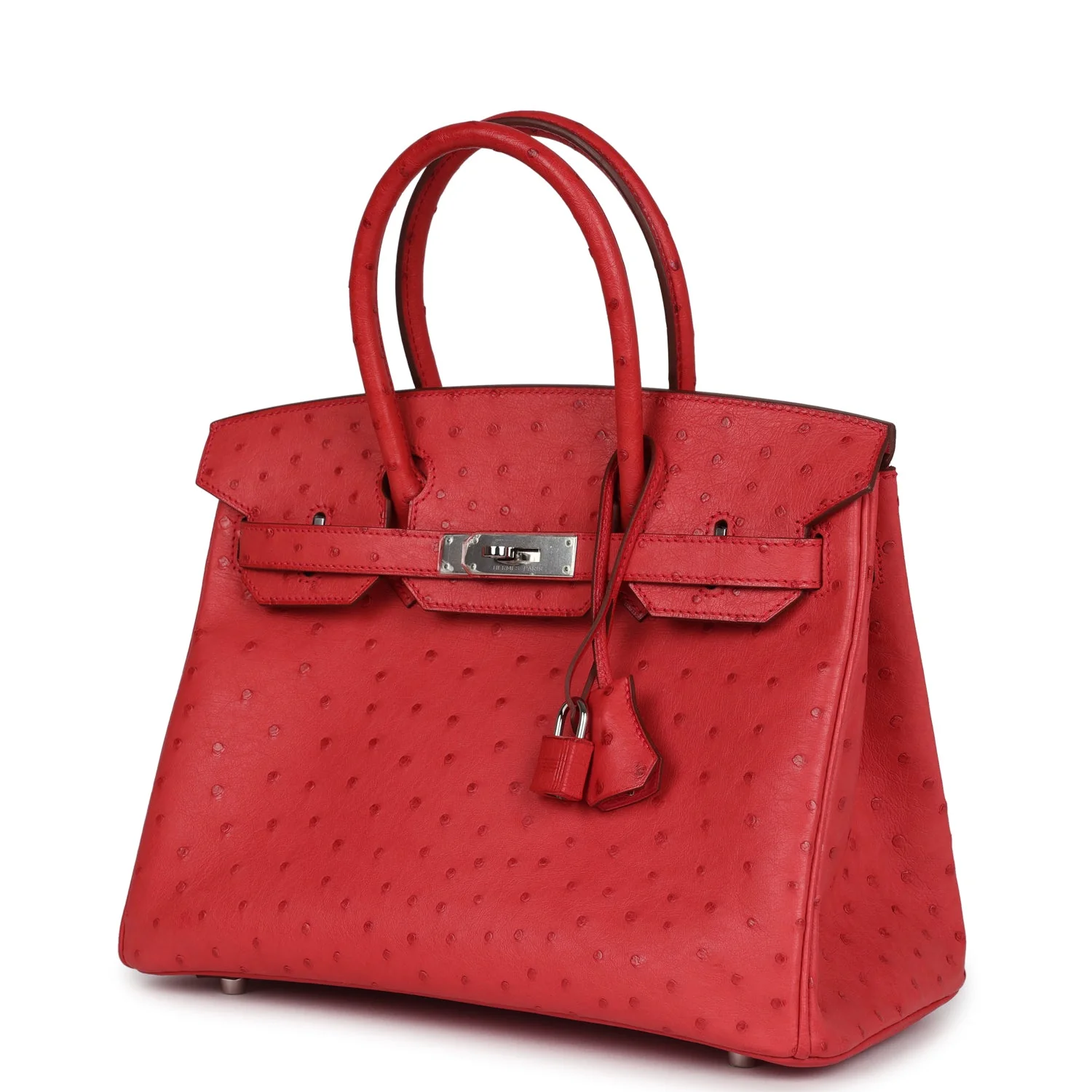 Replicate Hermes Birkin 30 Bougainvillea Ostrich Palladium Hardware(1:1 replica)