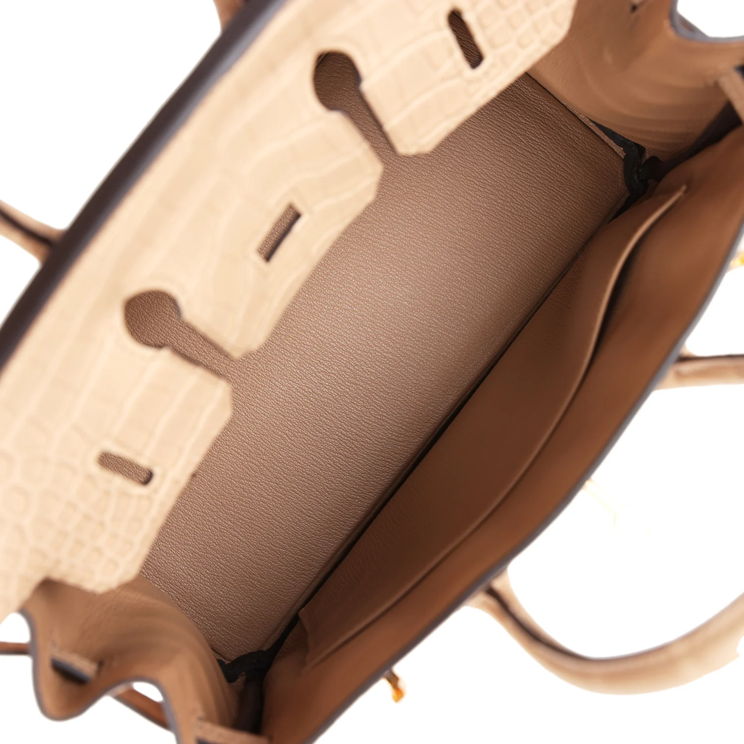 Replicate Hermes Birkin 25 Chai Matte Alligator Gold Hardware(1:1 replica)