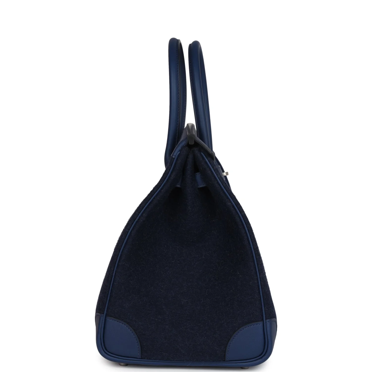 Replicate Hermes Birkin 35 Bleu Nuit Feutre Wool and Bleu De Malte Swift Palladium Hardware(1:1 replica)