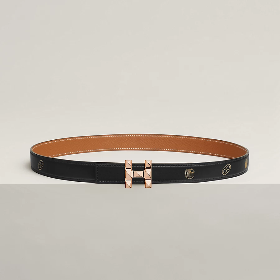 Replicate H Infini belt buckle   Hermès sur Mer reversible leather strap 24 mm(1:1 replica)
