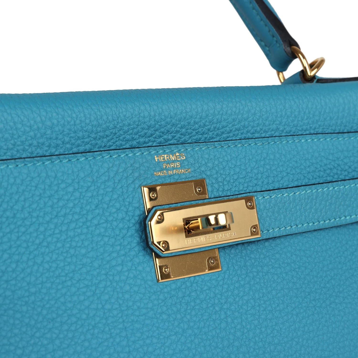 Replicate Hermes Kelly Retourne 28 Turquoise Togo Gold Hardware(1:1 replica)