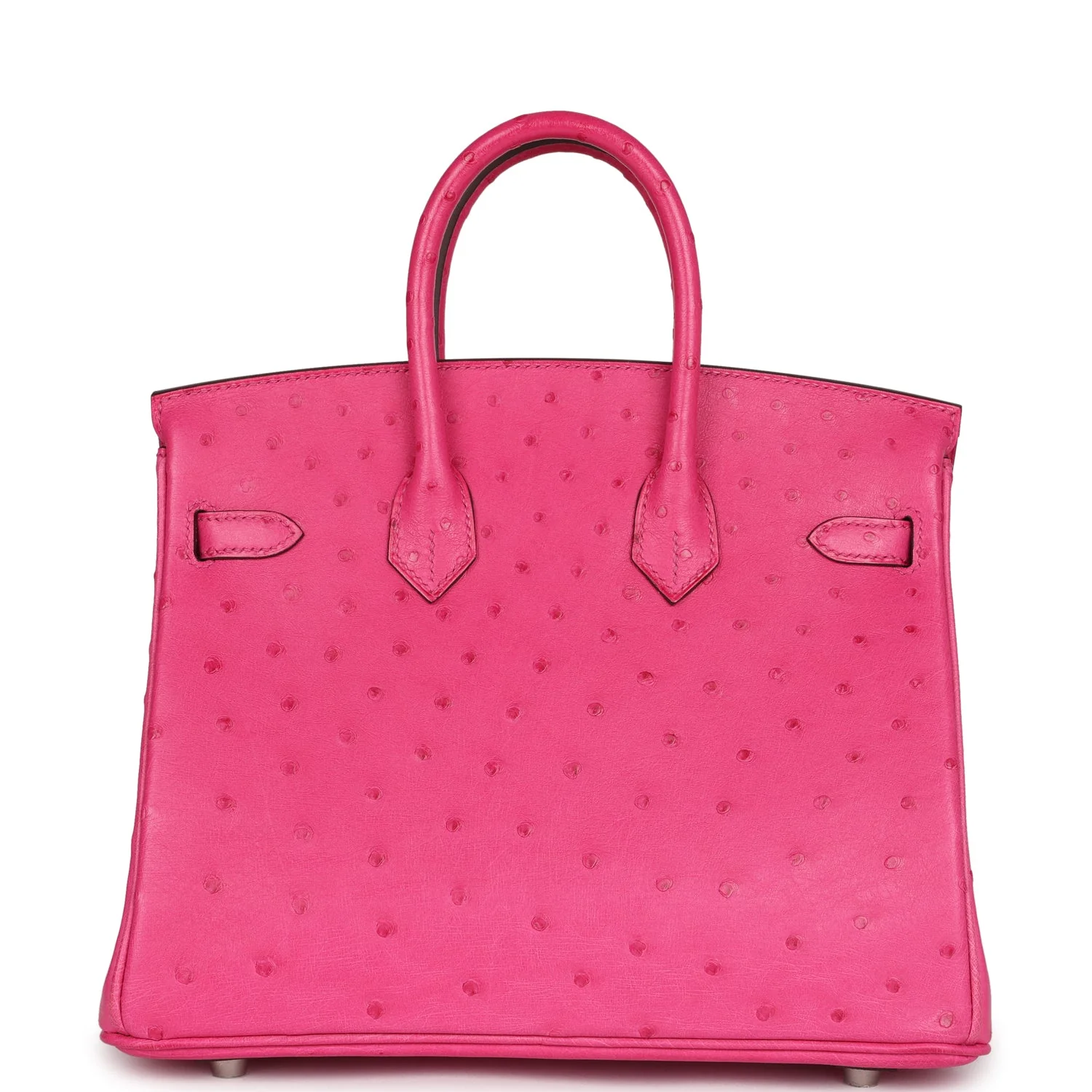 Replicate Hermes Birkin 25 Rose Tyrien Ostrich Palladium Hardware(1:1 replica)
