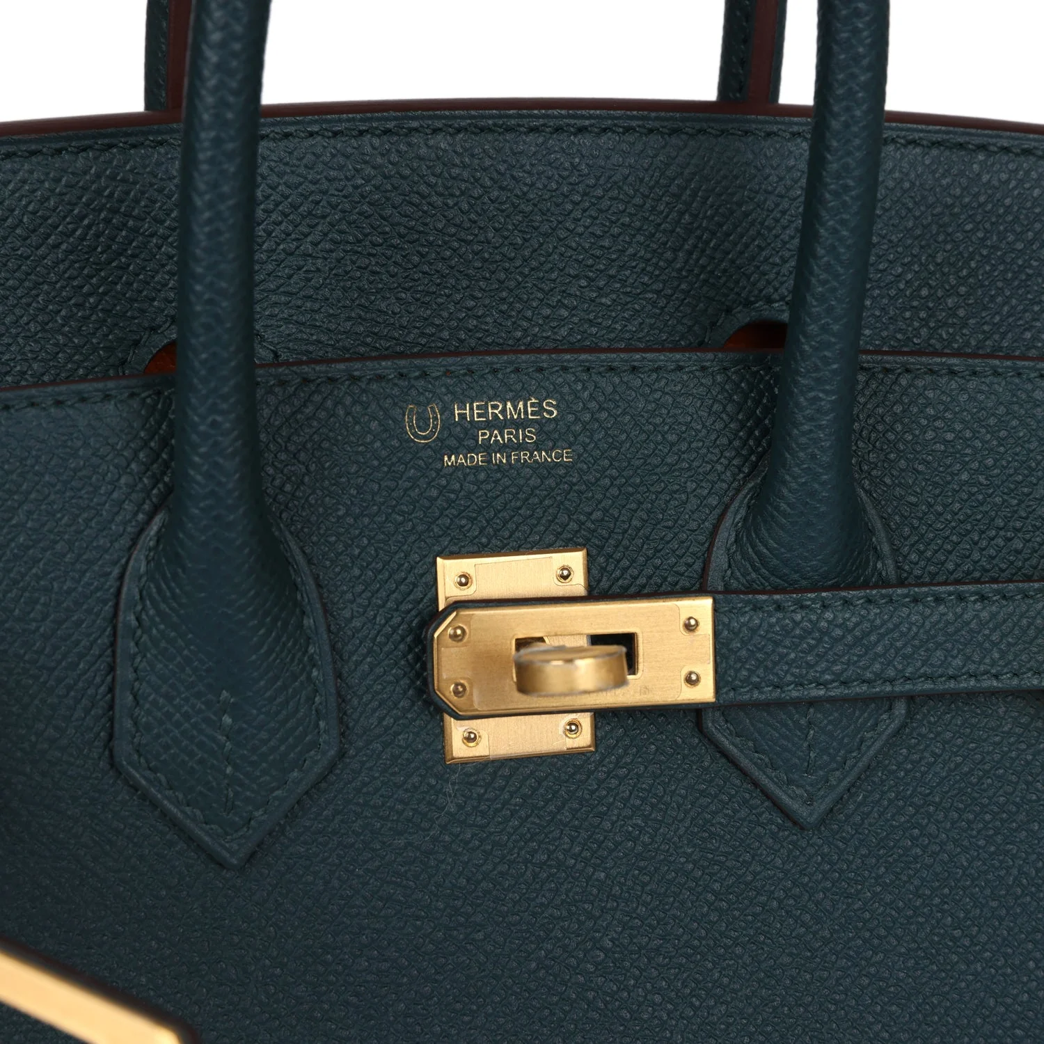 Replicate Hermes Special Order (HSS) Birkin Sellier 25 Vert Cypress Verso Epsom Brushed Gold Hardware(1:1 replica)