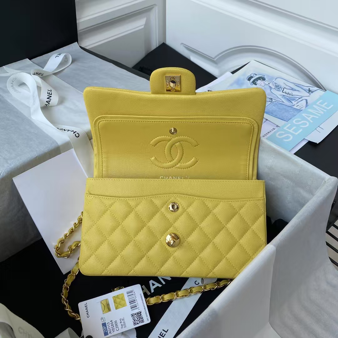 Replicate Chanel Small Classic Handbag Caviar Gold Hardware(1:1 replica)