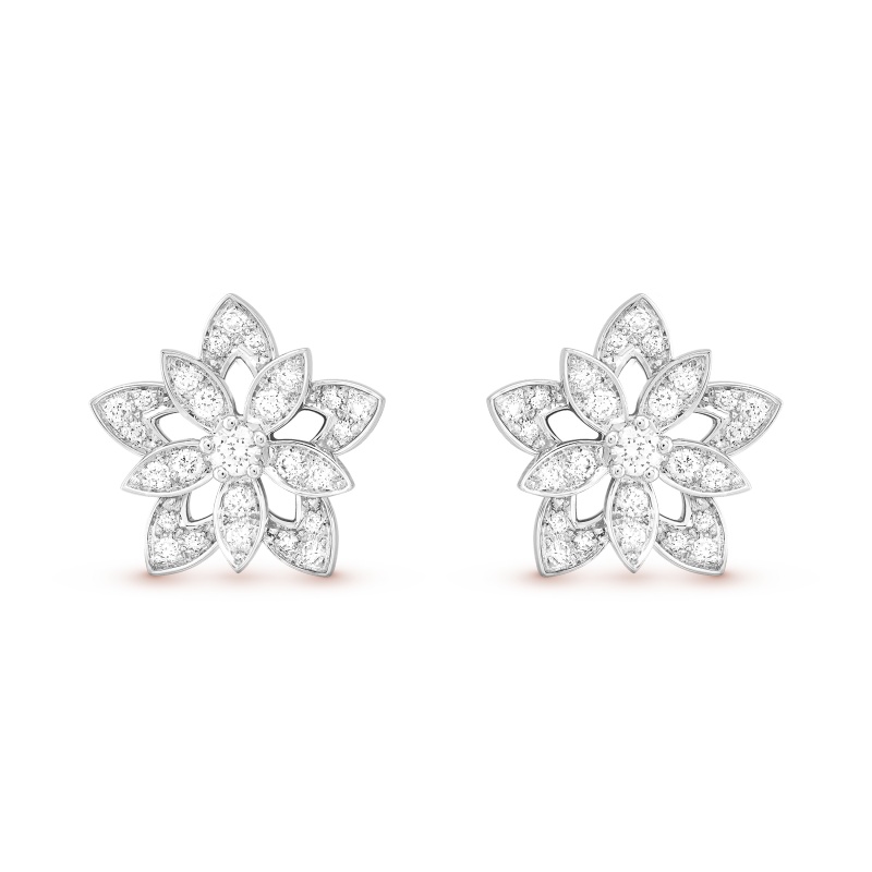 Replicate Lotus openwork earrings mini model(1:1 replica)