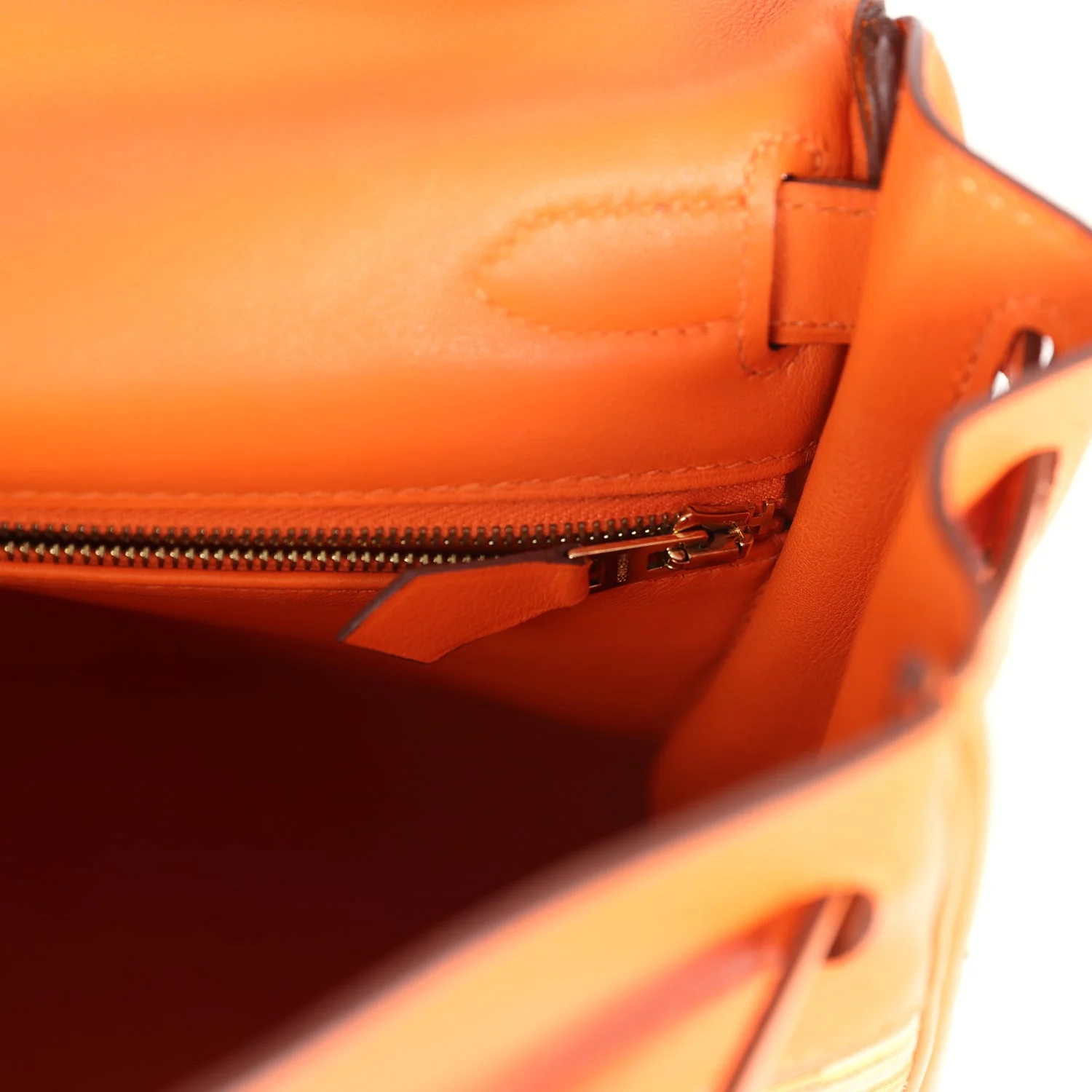 Replicate Hermes Kelly Retourne 28 Vibrato Orange Evercalf Gold Hardware(1:1 replica)