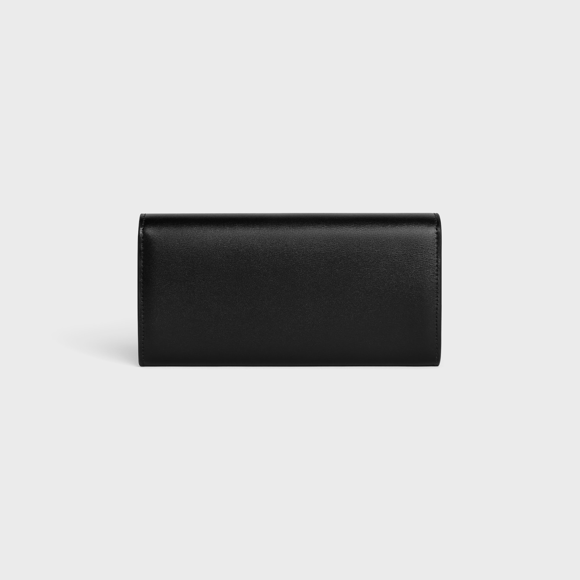 Replicate LARGE WALLET TRIOMPHE IN SHINY CALFSKIN BLACK(1:1 replica)