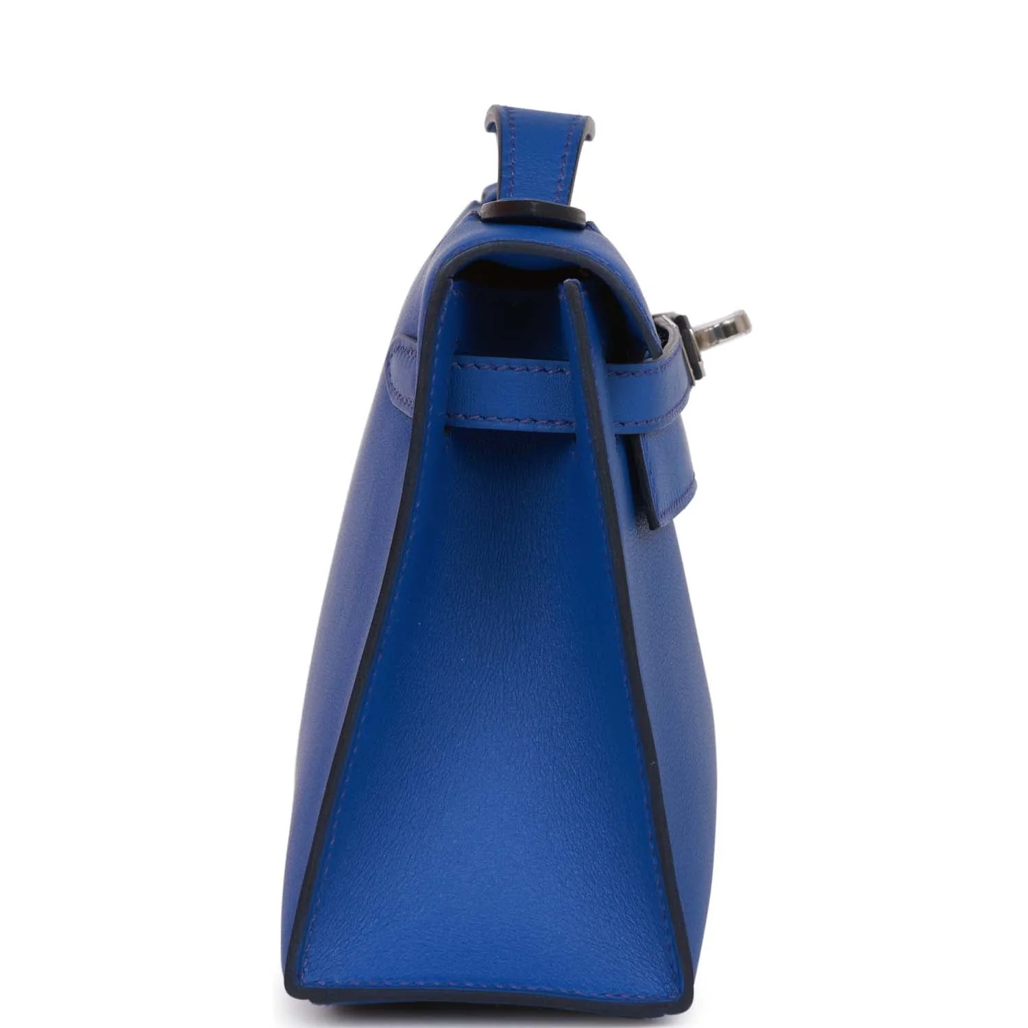 Replicate Hermes Kelly Pochette Bleu Royal Swift Palladium Hardware(1:1 replica)