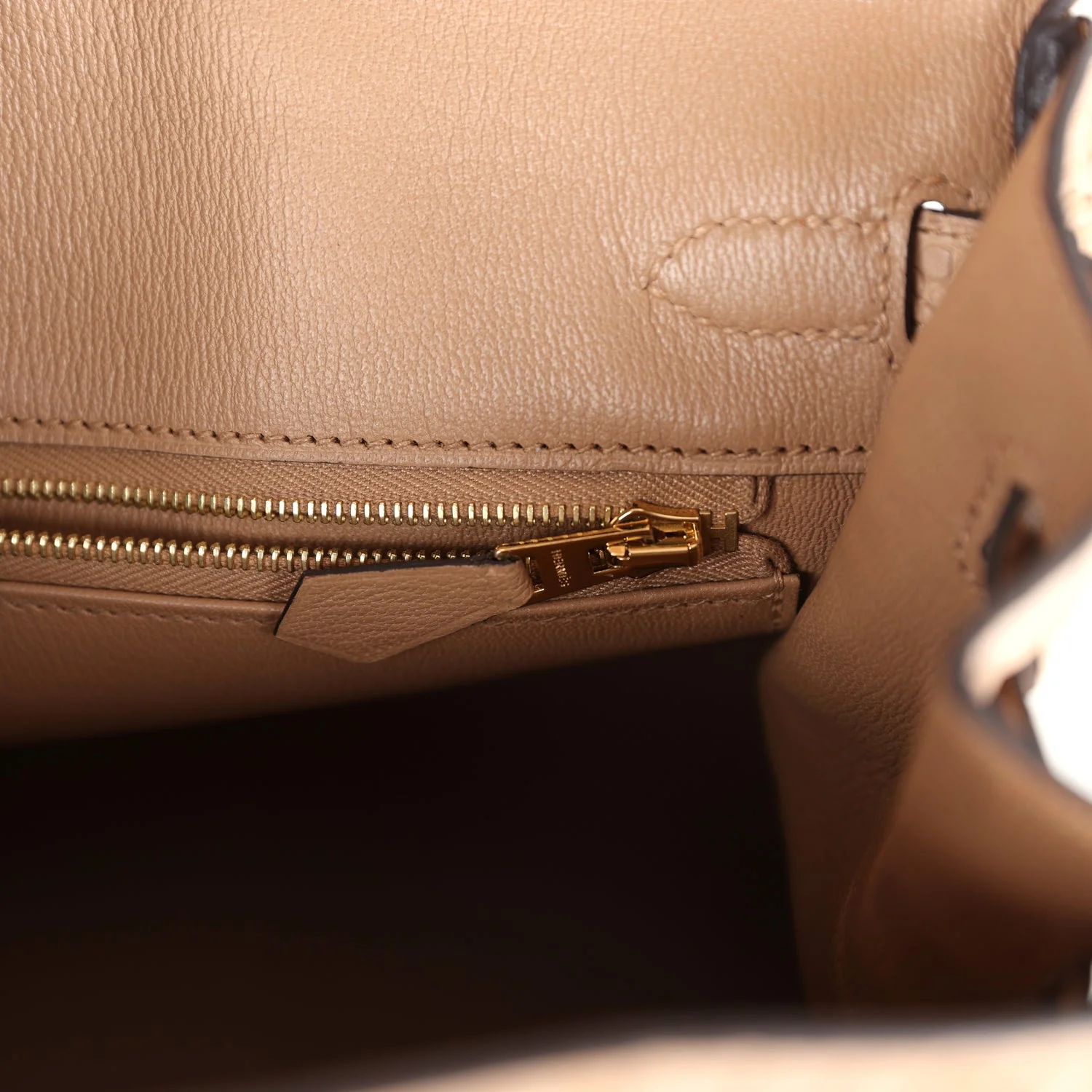 Replicate Hermes Birkin 25 Chai Matte Alligator Gold Hardware(1:1 replica)