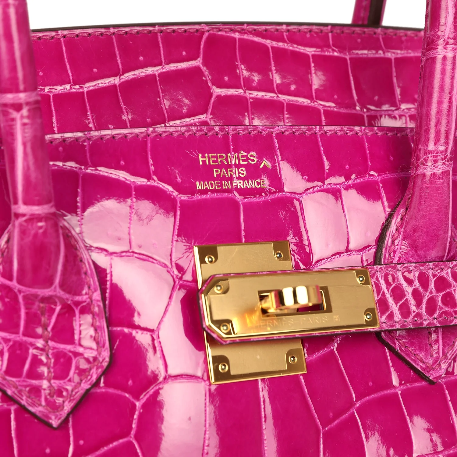 Replicate Hermes Birkin 35 Rose Scheherazade Shiny Porosus Crocodile Gold Hardware(1:1 replica)