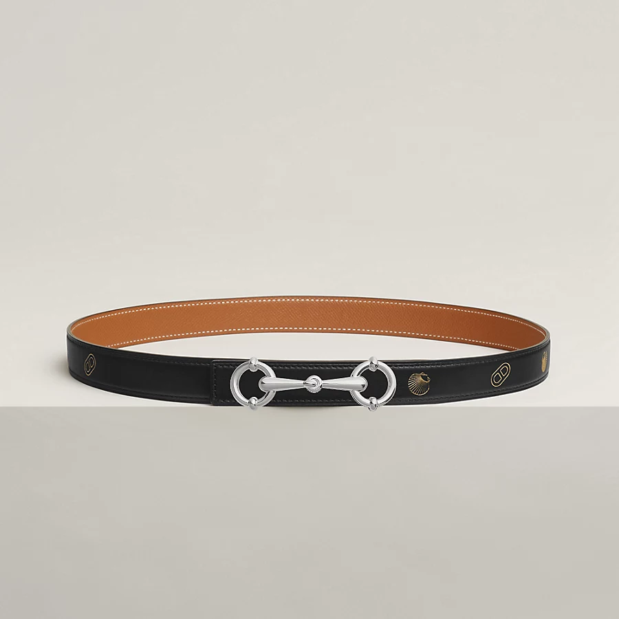 Replicate Lady Rider belt buckle   Hermès sur Mer reversible leather strap 24 mm(1:1 replica)