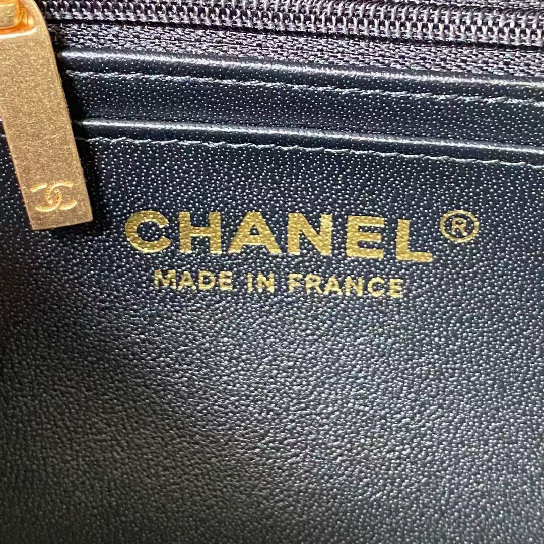 Replicate Chanel 23A Classic Mini 2.55 Flap Bag Black Distressed Calfskin Gold Hardware(1:1 replica)
