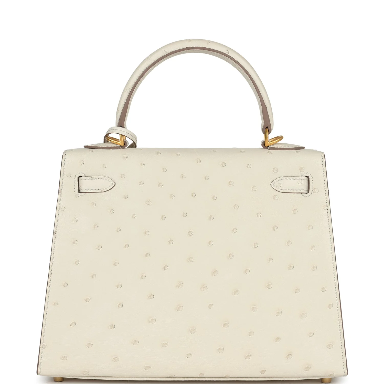 Replicate Hermes Special Order (HSS) Kelly Sellier 25 Beton Ostrich Verso Brushed Gold Hardware(1:1 replica)