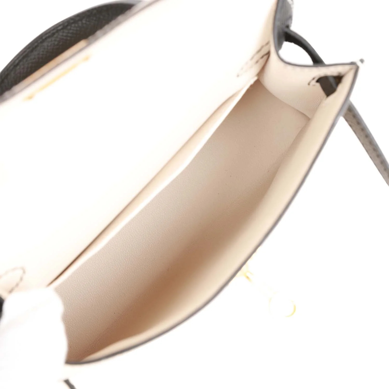 Replicate Hermes Special Order (HSS) Kelly Sellier 20 Craie and Black Epsom Gold Hardware(1:1 replica)