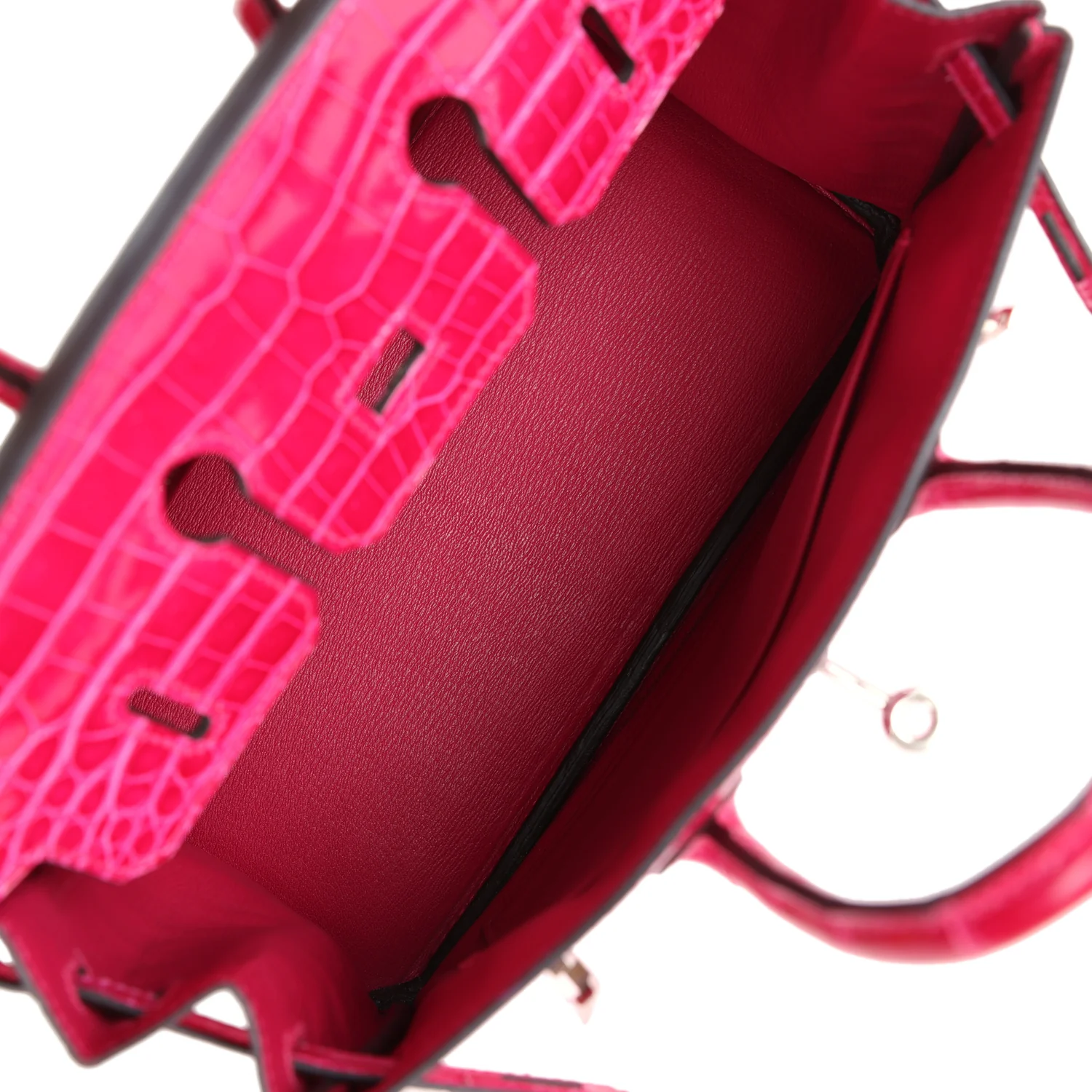Replicate Hermes Birkin 25 Rose Mexico Shiny Porosus Crocodile Palladium Hardware(1:1 replica)