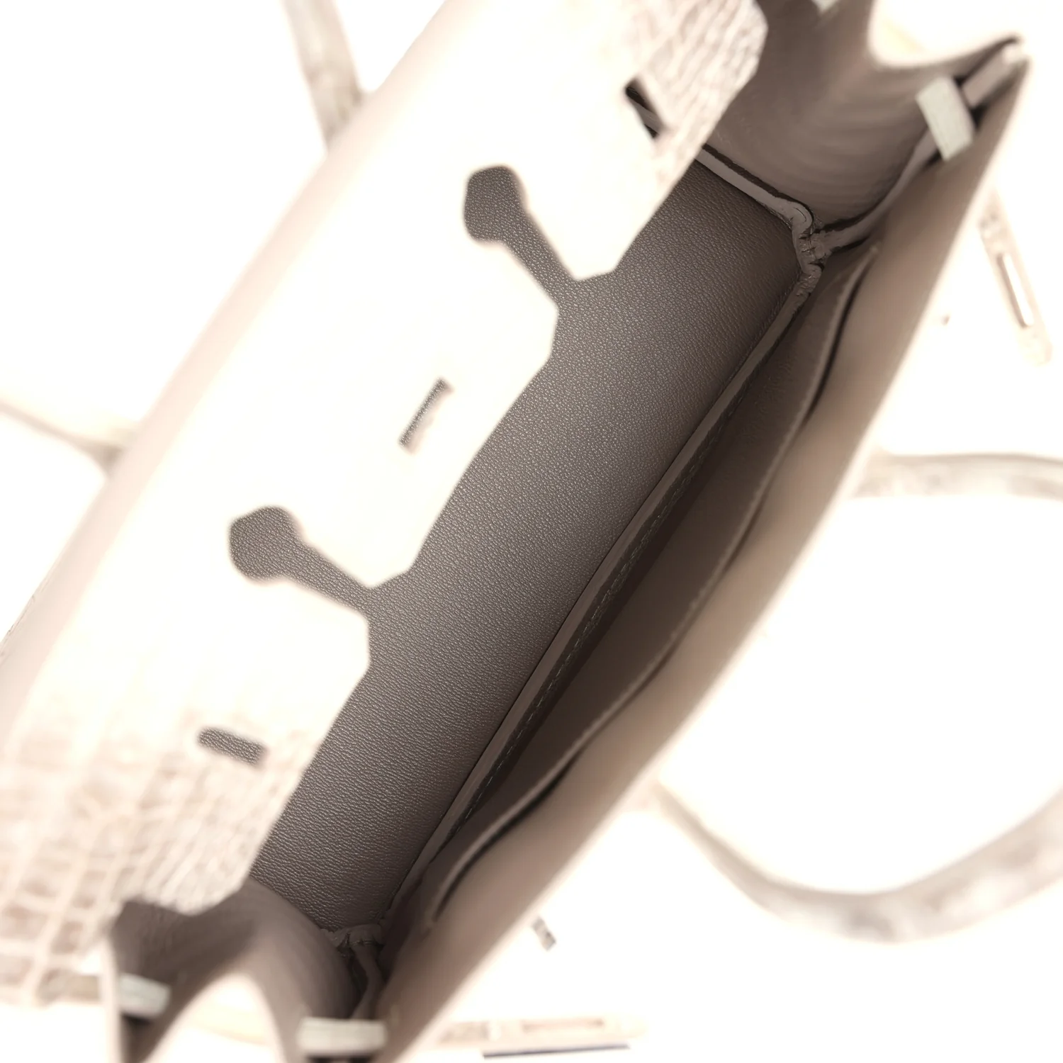 Replicate Hermes Birkin 25 Himalaya Niloticus Crocodile Diamond Encrusted Palladium Hardware(1:1 replica)