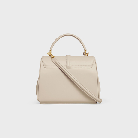 Replicate SMALL 16 BAG IN SATINATED CALFSKIN LIGHT STONE(1:1 replica)