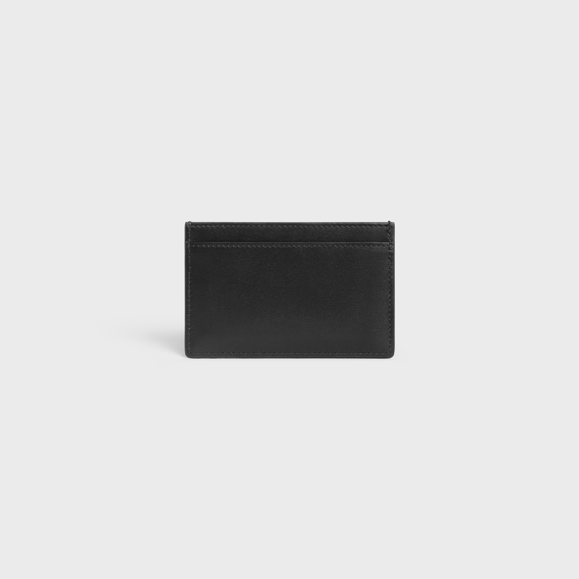 Replicate CARD HOLDER CUIR TRIOMPHE IN SHINY CALFSKIN BLACK(1:1 replica)