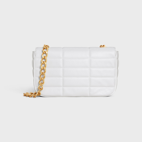 Replicate CHAIN SHOULDER BAG MATELASSE MONOCHROME CELINE IN QUILTED CALFSKIN ARCTIC WHITE(1:1 replica)