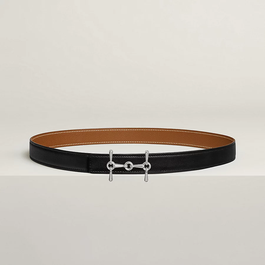 Replicate H Equestre belt buckle   Reversible leather strap 24 mm(1:1 replica)