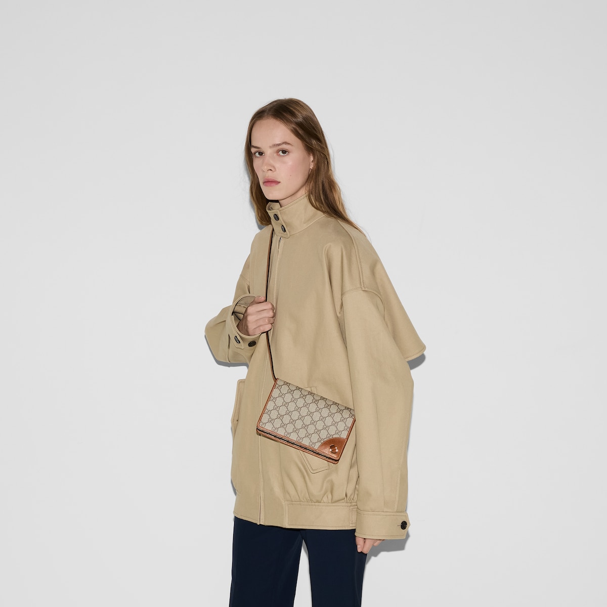 Replicate Gucci GG Emblem Super Mini Shoulder Bag(1:1 replica)