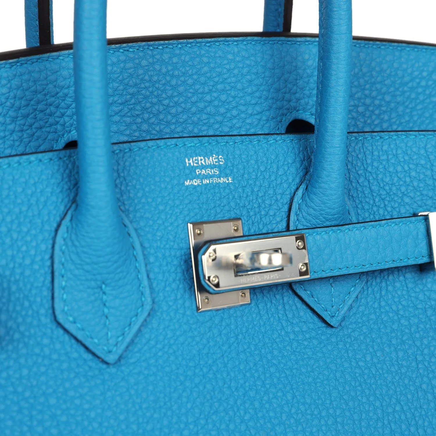Replicate Hermes Birkin 25 Bleu Zanzibar Togo Palladium Hardware(1:1 replica)