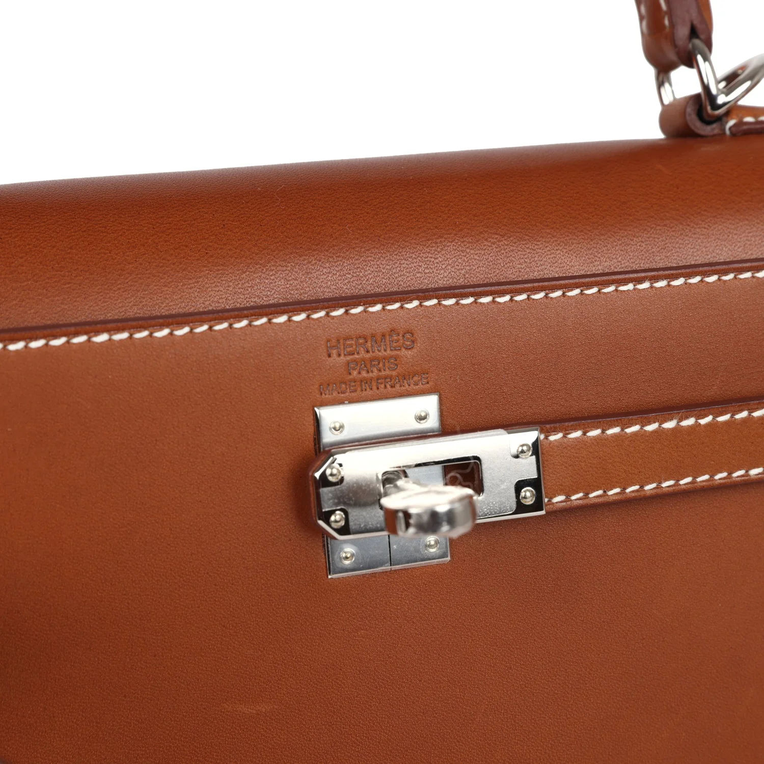 Replicate Hermes Kelly Sellier 25 Fauve Barenia Palladium Hardware(1:1 replica)