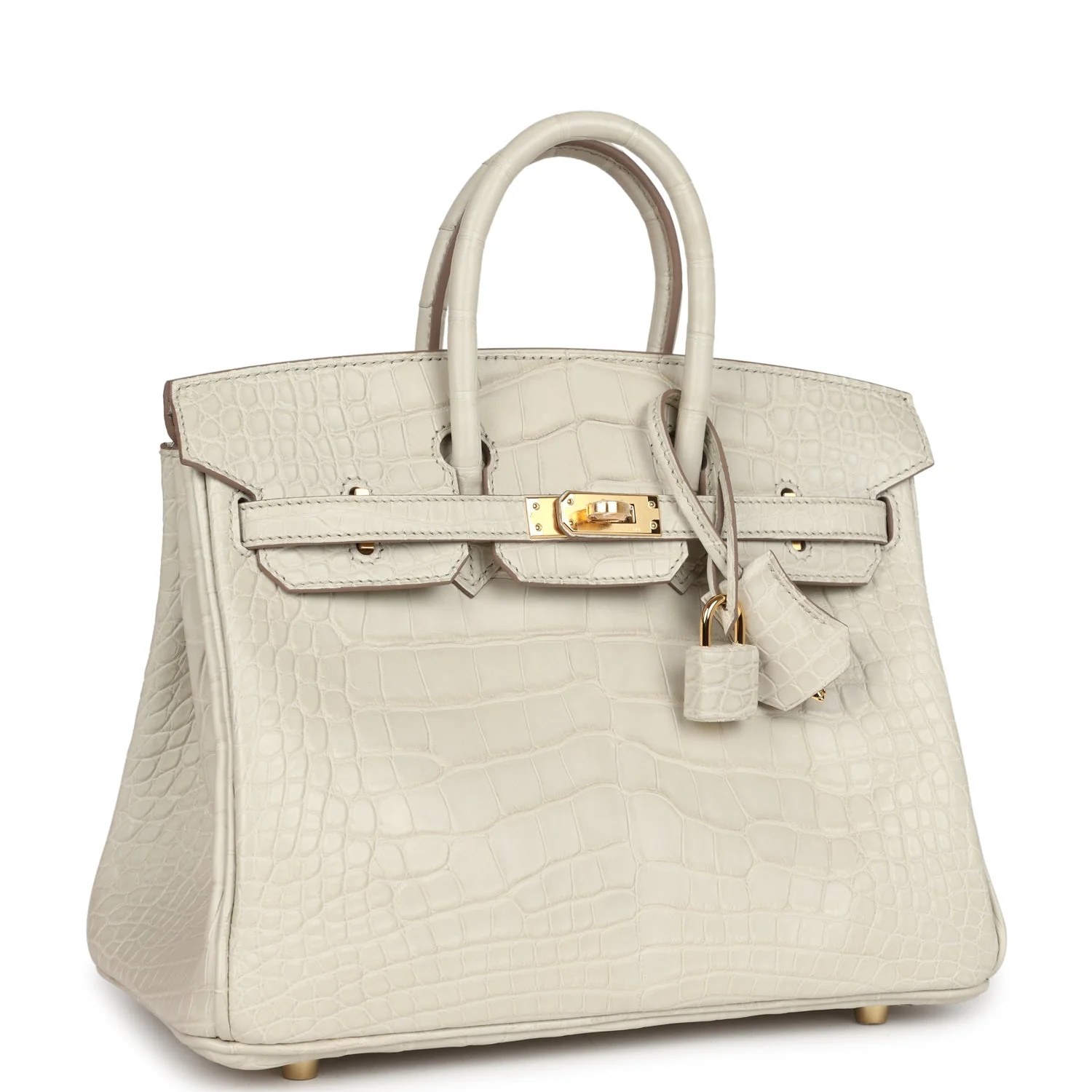 Replicate Hermes Birkin 25 Beton Matte Alligator Gold Hardware(1:1 replica)