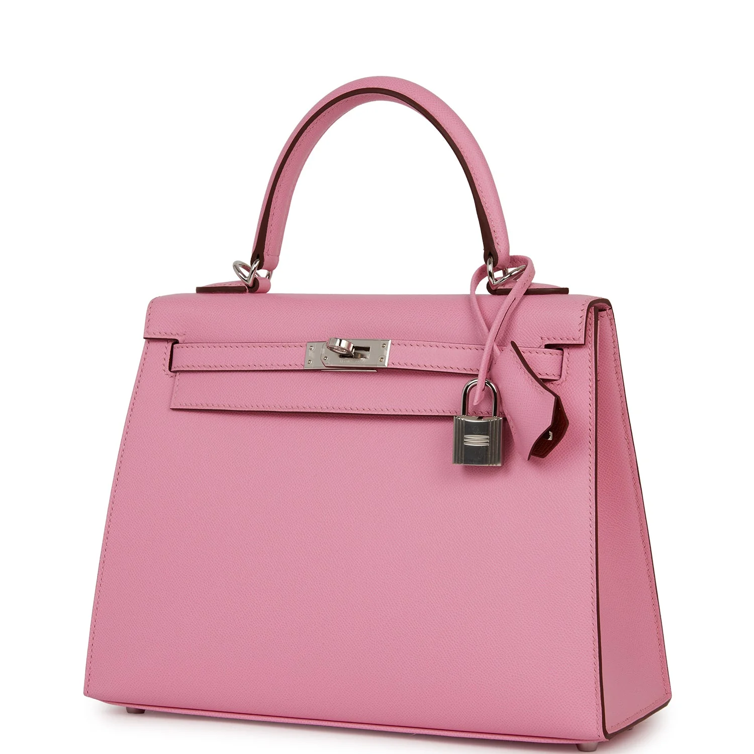 Replicate Hermes Kelly Sellier 25 Pink 5P Verso Madame Palladium Hardware(1:1 replica)